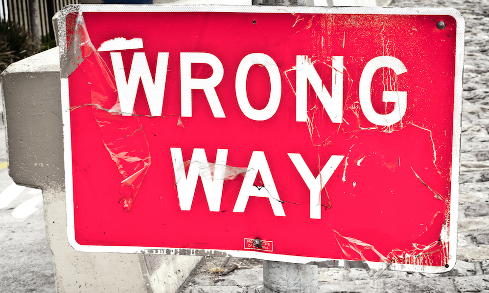wrong way